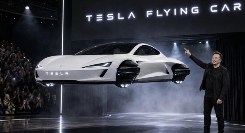 Nem csalás, nem ámítás, a Tesla megépítette az első repülő autó prototípusát!