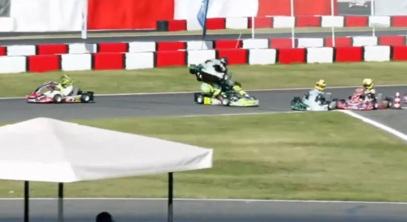 Rémisztő gokartbalesetet szenvedett a Forma–1-es csapatfőnök kisfia – videó