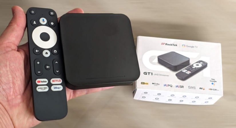 RockTek GT1 TV-box teszt – 4K streaming és AI képjavítás egy tenyérnyi dobozban