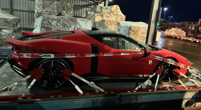181 millió Ft értékű Ferrarit fogtak a vámosok!