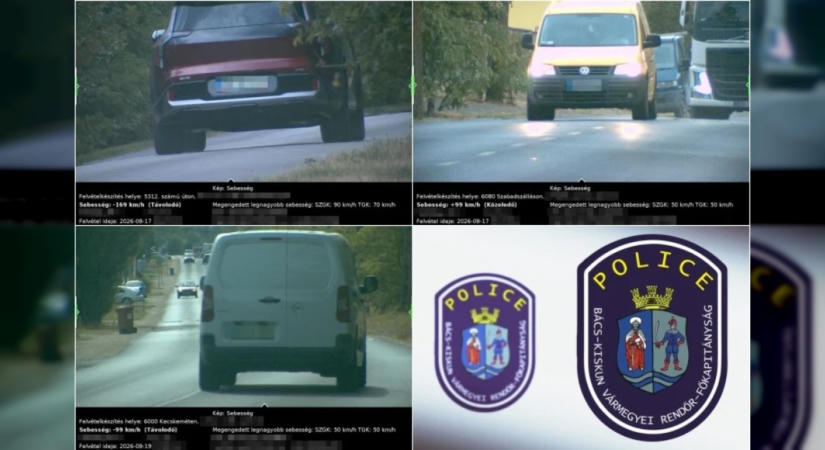 Sebességtúllépések és balesetek a múlt héten Bács-Kiskun vármegyében