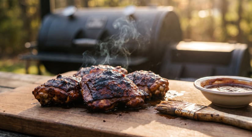 Almafával füstölt BBQ csirkecomb