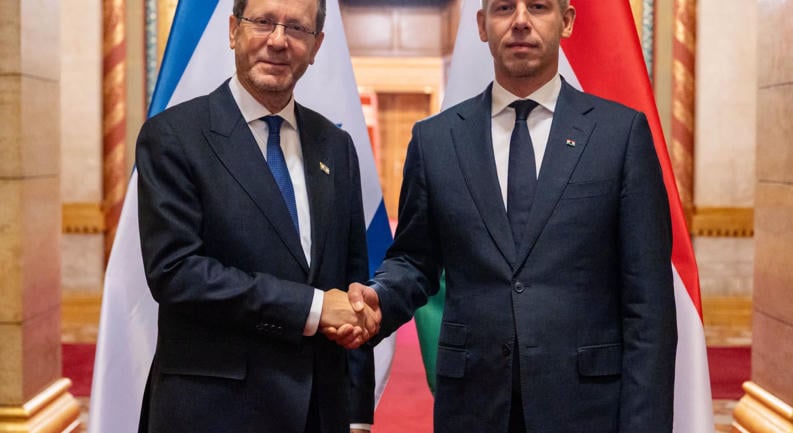 Magyar Péter találkozott Jichák Hercog izraeli elnökkel