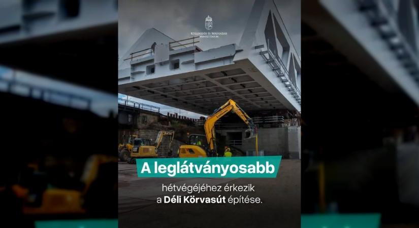 Helyére emelik a Déli Körvasút új acélhídját a Soroksári út felett