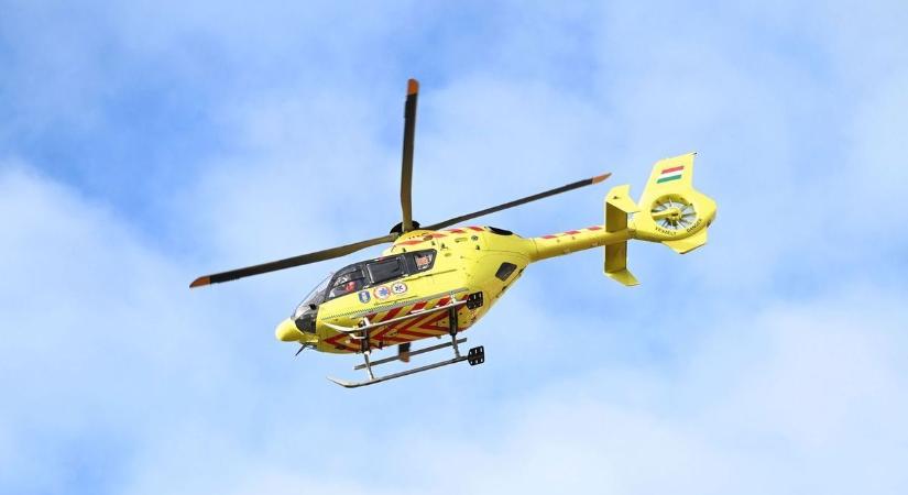 Rosszul indult a szombat a Jászságban – mentőhelikopter szállt le a 3106-os úton