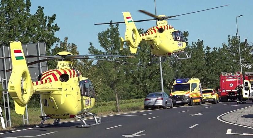 Három mentőhelikopter is érkezett a sárvári balesethez, egy nő a helyszínen meghalt
