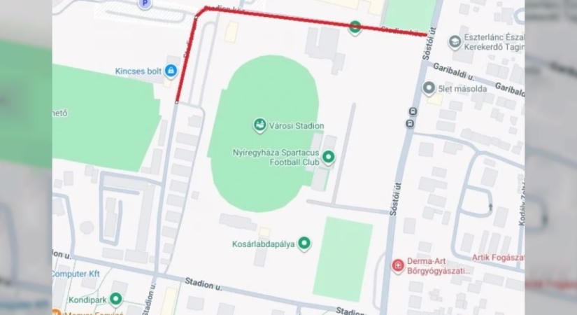 Forgalomkorlátozások Nyíregyházán a Nyíregyháza Spartacus FC – Kispest Honvéd FC mérkőzés miatt