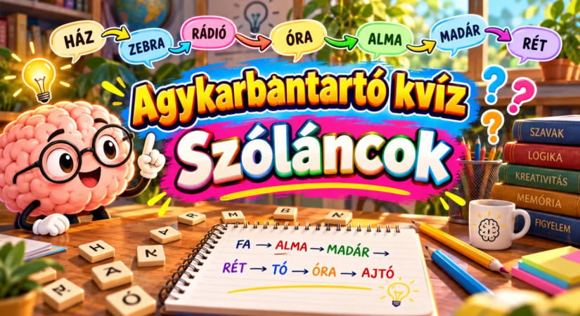 Agykarbantartó kvíz: Szóláncok