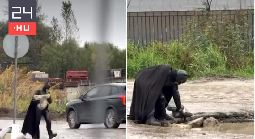 Az orosz Batmannek elege lett – nekiállt kátyúzni