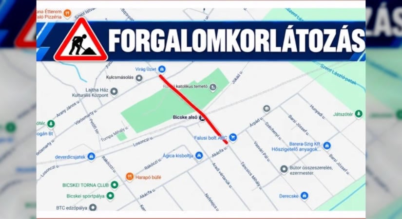 Ideiglenes forgalmi rendet és lezárást vezetnek be a bicskei temető környékén mindenszentekkor