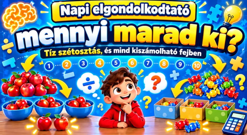 Napi elgondolkodtató: mennyi marad ki? Tíz szétosztás, és mind kiszámolható fejben