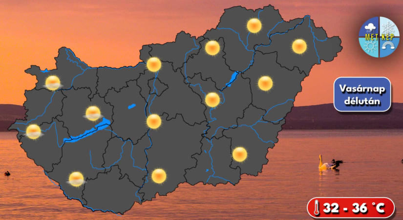 Vasárnap még hőség, majd hétfőre hidegfront érkezik