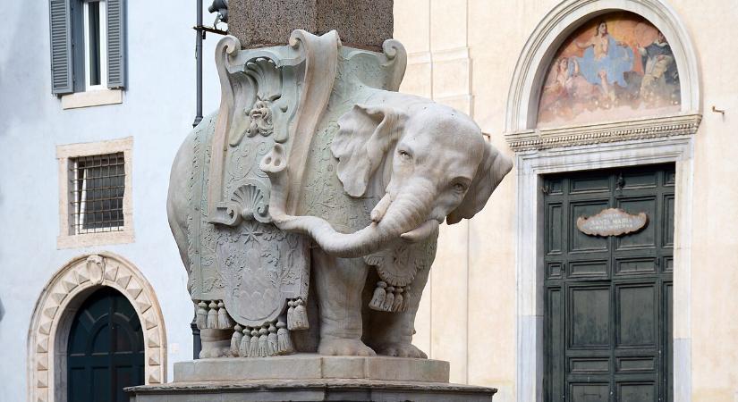 Rómában letörték a híres Bernini elefántszobrának agyarát