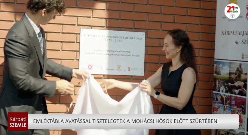 Emléktábla avatással tisztelegtek a mohácsi hősök előtt Szürtében (videó)