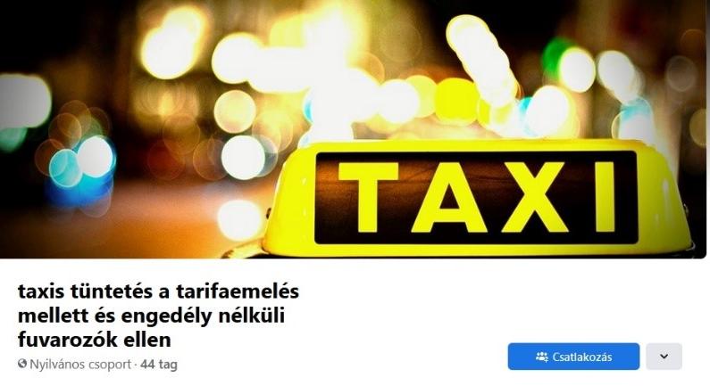 Taxis tüntetés a tarifaemelés mellett
