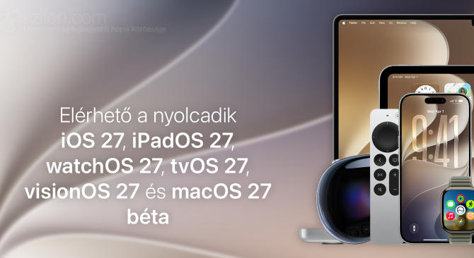 Elérhető a nyolcadik iOS 27, iPadOS 27, watchOS 27, tvOS 27, visionOS 27 és macOS 27 béta