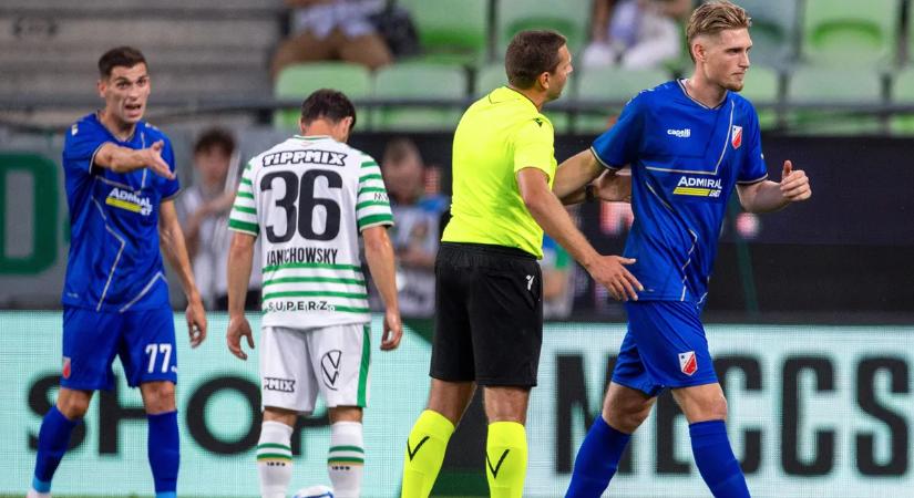 Szűcs Kornél a 9. percben piros lapot kapott a Ferencváros otthonában – videó