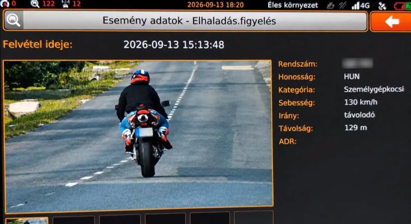 130 km/órával motorozott át a falun, ekkora bírságot kapott!