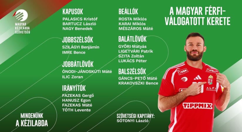 Két tatabányai kézilabdázó is bekerült a férfiválogatott keretébe