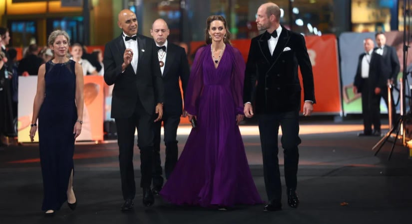 Katalin hercegné élete legszebb ruhájában lépett a vörös szőnyegre – mindenkit elbűvölt Vilmos herceg oldalán: galéria
