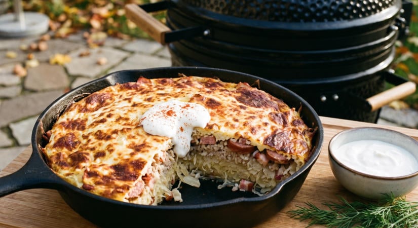 Kolozsvári rakott káposzta öntöttvasban a grillen