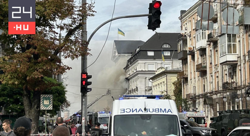 Dróntalálat érte az ukrán biztonsági szolgálat központját Kijevben