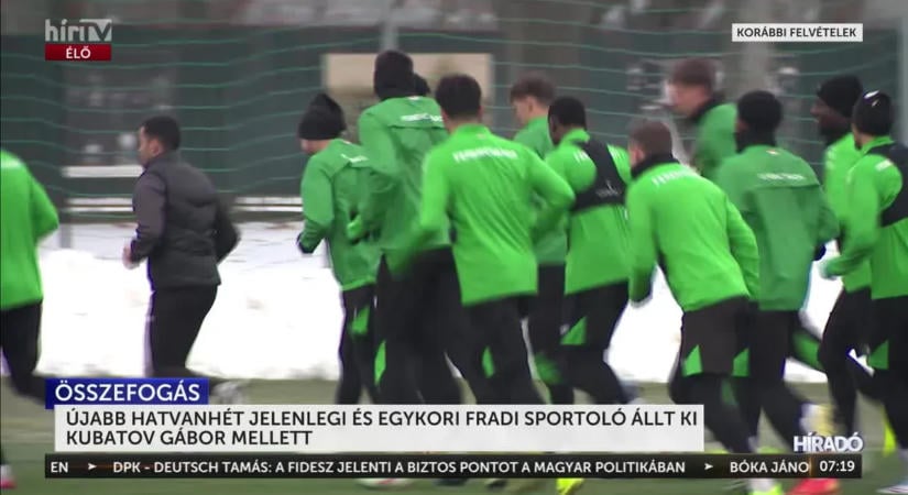 Újabb hatvanhét jelenlegi és egykori Fradi-sportoló állt ki a Ferencváros elnöke mellett