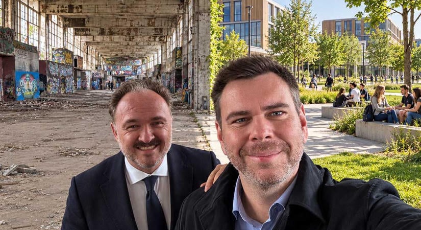 Újraindul a Diákváros beruházás Ferencvárosban: Vitézy Dávid az Európai Bizottság biztosával járta be a helyszínt
