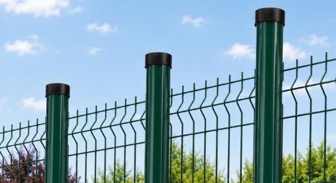 A rendezett kerítés a tartóoszlopoknál kezdődik