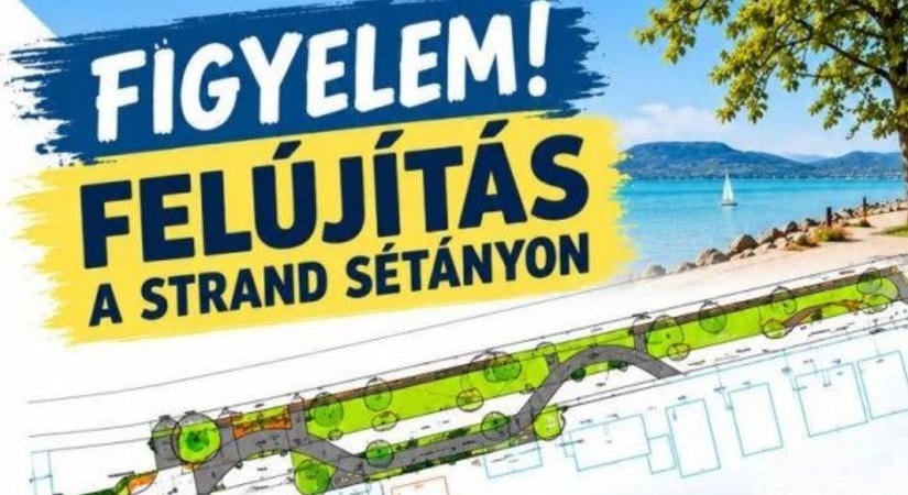 Megkezdődött a Strand sétány felújítása Alsóörsön, decemberig tartanak a munkálatok