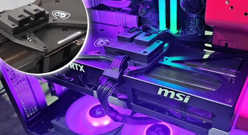 Két extra 8-tűs PCIe tápcsatlakozót kapott egy GeForce RTX 5090-es videokártya – Csökkent a vezetékek hőfoka