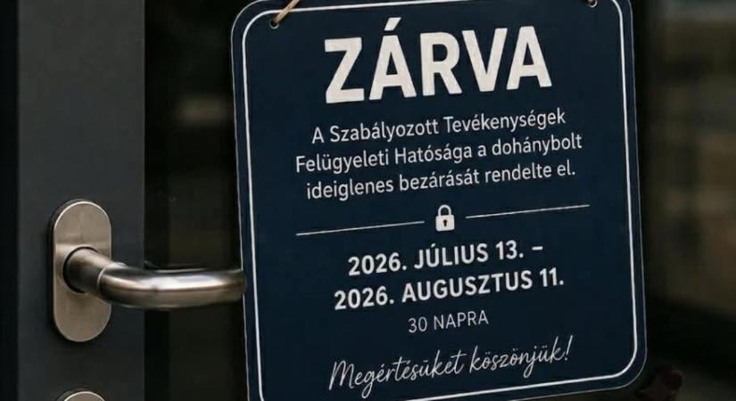 Dohányterméket adtak el 18 éven alulinak, egy hónapra bezárták az egyik legnépszerűbb debreceni trafikot