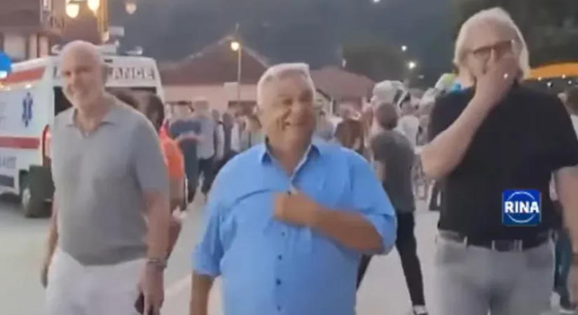A Mol vezérigazgató-helyettese és Hatvanpuszta főépítésze társaságában bukkant fel Orbán Viktor egy szerbiai fesztiválon