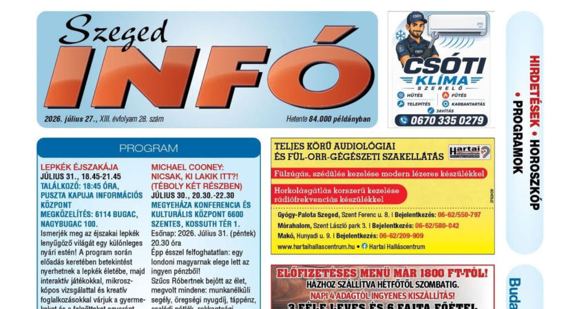Szeged Infó 2026.07.27-i lapszáma