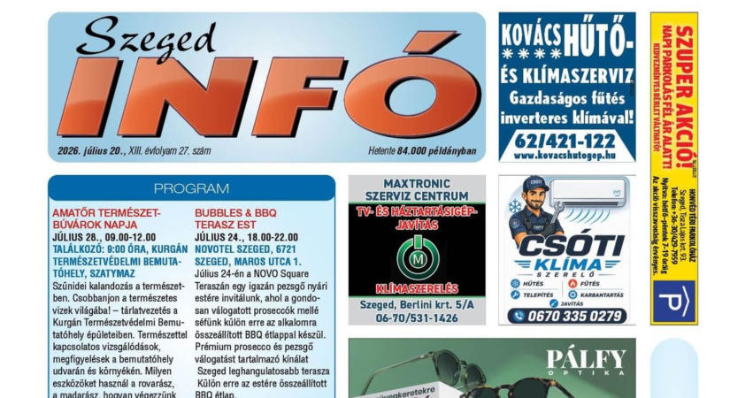 Szeged Infó 2026.07.20-i lapszáma