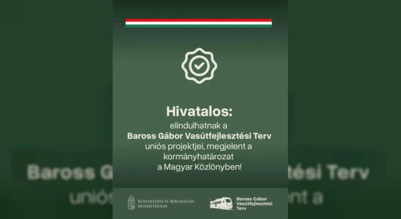 Hivatalosan is elindulhat a Baross Gábor Vasútfejlesztési Terv
