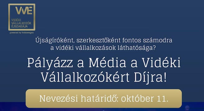 Szerinted is van élet Budapesten kívül? Most pályázhatsz a Média a Vidéki Vállalkozókért díjra!