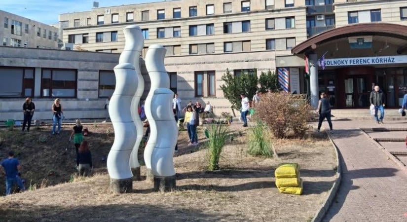 Önkéntes munkával szépült meg a veszprémi kórház környezete