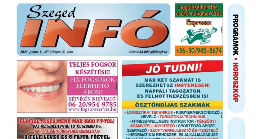 Szeged Infó 2026.06.01-i lapszáma