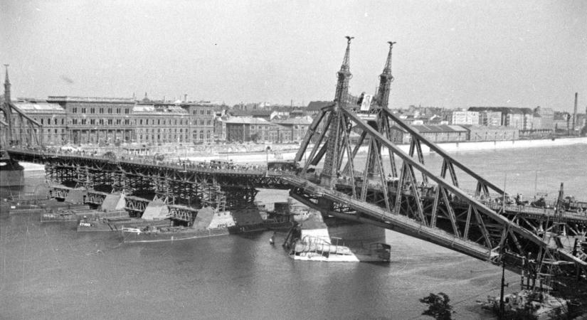 Retró galéria: Manci, Kossuth – fotókon a II. világháború utáni Duna, így kötötték össze ideiglenes hidak Pestet és Budát