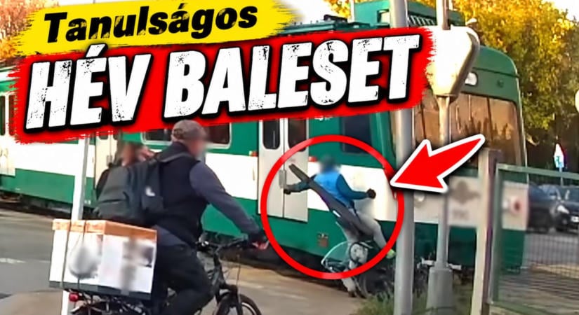 Megkaptuk a tegnapi HÉV-baleset felvételét – Biciklivel hajtott a szerelvény elé