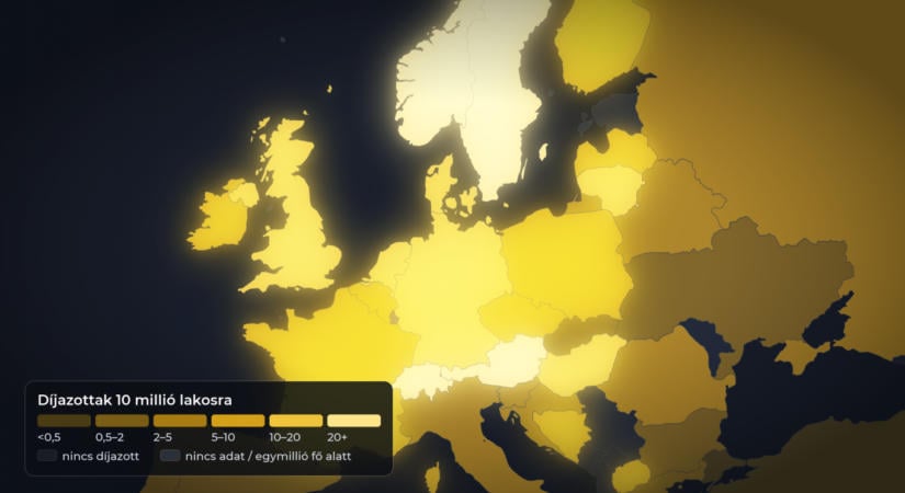 Interaktív térképen az összes eddigi Nobel-díjas születési helye, Magyarország két listán is a top 10-ben