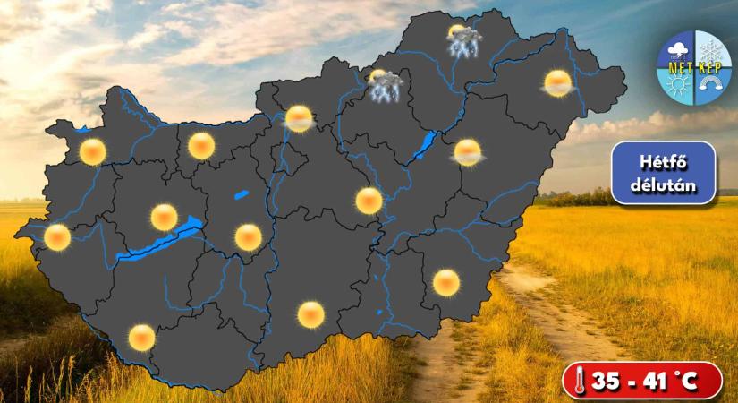 Hétfőre tovább fokozódik a hőség