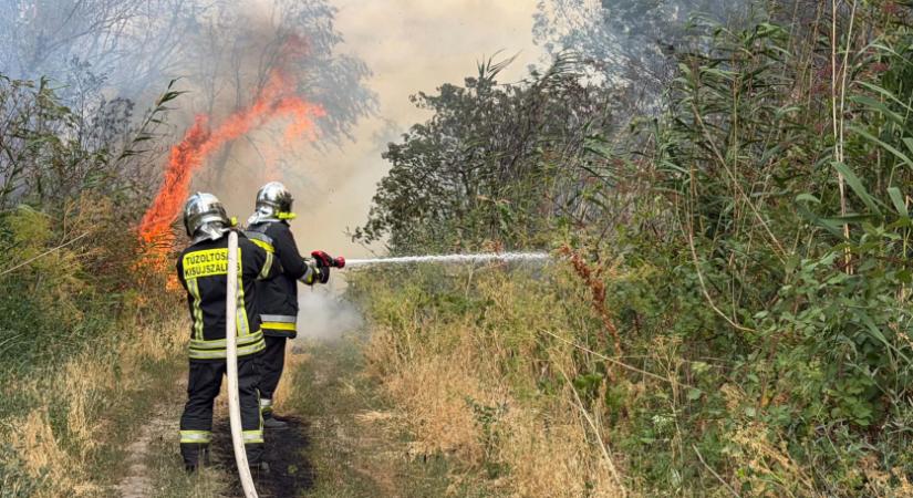 Két hektáron égett a tarló és az aljnövényzet Kenderesnél