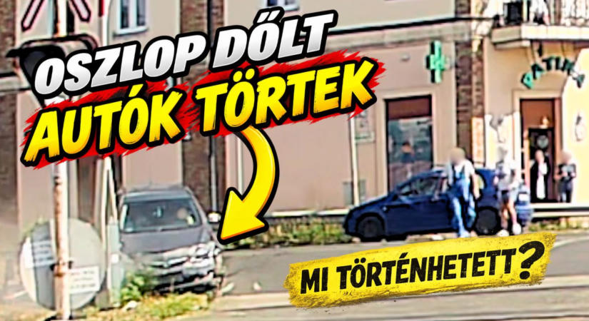 Oszlop dőlt, autók törtek: tört-zúzott egy sofőr a XVI. kerületben. De mi történhetett?