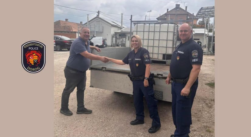 Tatabányán találták meg a tokodaltárói hivatal udvaráról ellopott tartályt