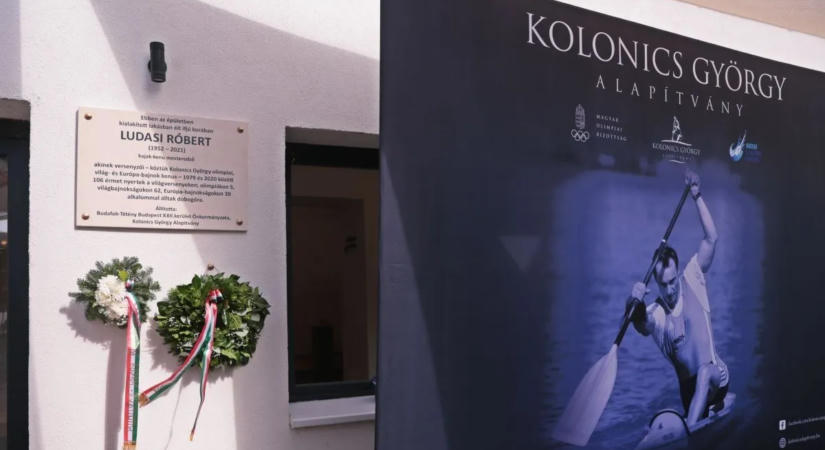 Kajak-kenu: Budafokon felavatták Ludasi Róbert emléktábláját
