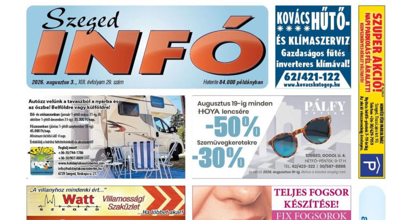 Szeged Infó 2026.08.03-i lapszáma