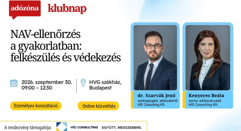 Amikor kopogtat a NAV – Mi a teendő, és mire számíthatunk egy adóellenőrzésnél? – Klubnap