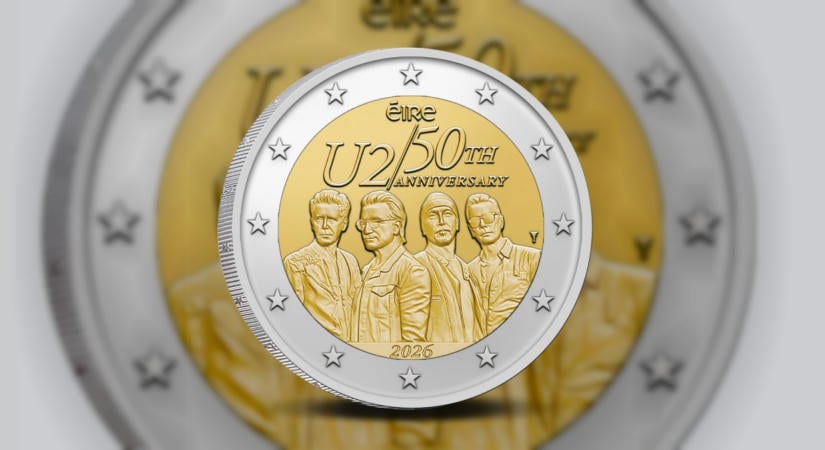 Különleges 2 eurós érmével ünnepli fennállásának 50. évfordulóját a U2